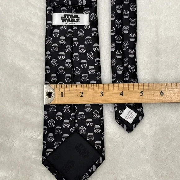 Star Wars Men’s Tie Stormtrooper Disney Black and White OS - Picture 3 of 5